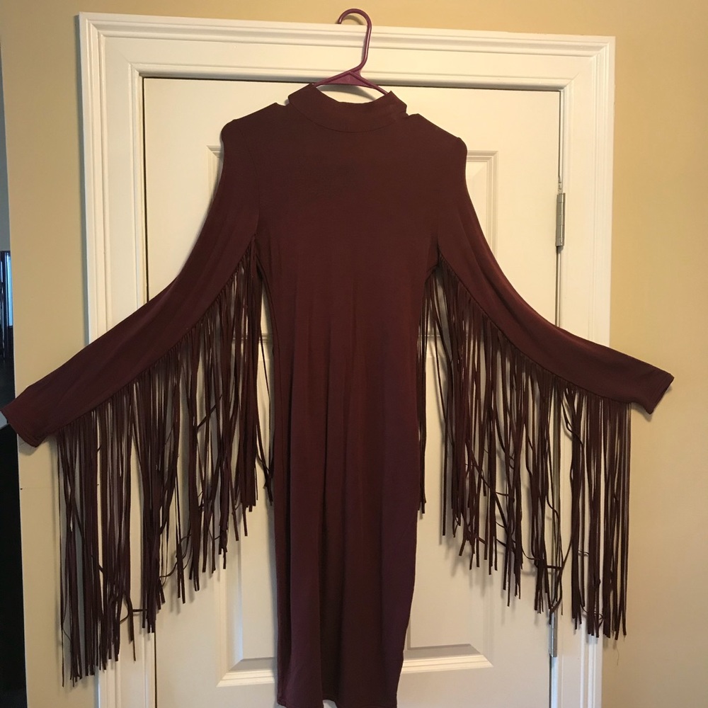 Fringe Midi Dress-Never Worn